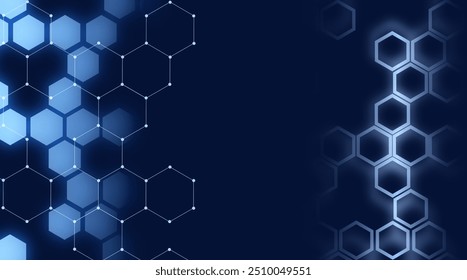 abstract geometric background. modern vector illustration of a hexagon backdrop for the design of medicine, science, digital technology, molecular structure