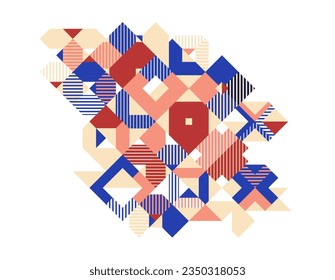 Abstract geometric background, modular tiling ceramic colored ethnic motif graphic design composition, native American Aztec ornament art.