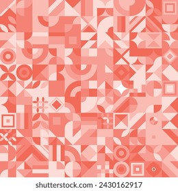Abstract geometric background. Mosaic artwork design with simple shapes and figures. Pattern with basic form and graphic elements.