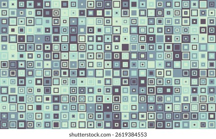 Fundo geométrico abstrato com um mosaico de quadrados sutilmente variáveis em tons pastel silenciados.  Perfeito para banners de site, apresentações ou como um elemento de design texturizado.