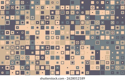 Fundo geométrico abstrato com um mosaico de quadrados de tamanhos variados em tons de terra mudos.  Ideal para banners de site, apresentações ou como uma sobreposição de textura elegante.