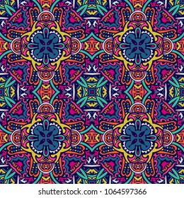 Abstract geometric background. Mosaics tiled retro vintage vector seamless pattern