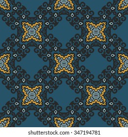 Abstract geometric background. Mosaics tiled retro vintage vector seamless pattern