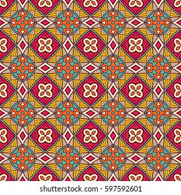 Abstract geometric background. Mosaics tiled retro vintage vector seamless pattern