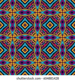 Abstract geometric background. Mosaics tiled retro vintage vector seamless pattern