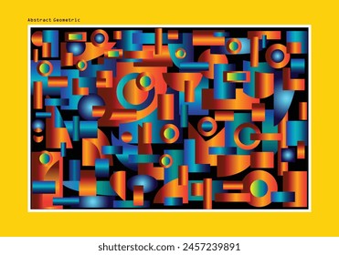 Abstract geometric background multi color, rainbow color on a dark background for background design, brochure, leaflet, booklet, presentation page.
