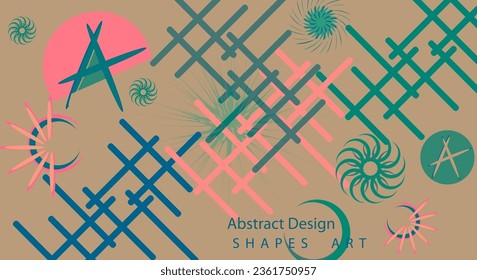  Abstract geometric background with multicolored elements. Vector illustration for design