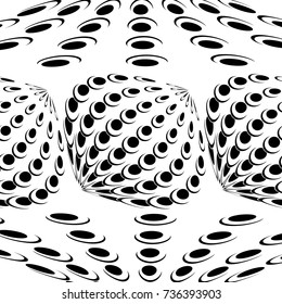 Abstract geometric background from multi-layered rings. Black and white pattern. For banners, posters, web, business projects.