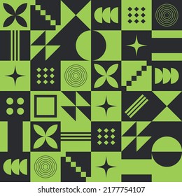 Abstract Geometric Background. Neo Geo Pattern. Abstract Pattern Trendy with Square and Round Colored. Neo Geo Seamless Pattern Design Can Be Used For Wrapping Paper, Packaging, Wallpaper, Cover, post