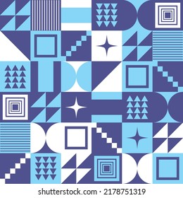 Abstract Geometric Background. Neo Geo Pattern. Abstract Pattern Trendy with Square and Round Colored. Neo Geo Seamless Pattern Design Can Be Used For Wrapping Paper, Packaging, Wallpaper, Cover, post