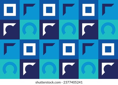 Abstract Geometric Background. Neo Geo Pattern. Abstract Pattern Trendy with Square and Round Colored. Neo Geo Seamless Pattern Design Can Be Used For Wrapping Paper, Packaging, Wallpaper, Cover, post