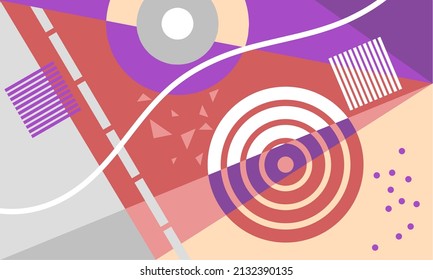 Abstract geometric background, neo memphis style, with right color composition, simple pattern for your design background.