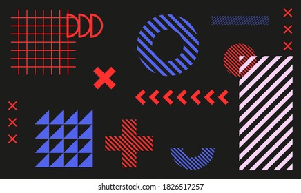 Abstract geometric background in neo-memphis style.