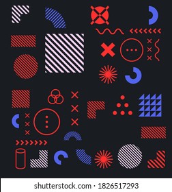 Abstract geometric background in neo-memphis style.