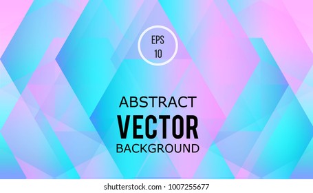 Abstract geometric background neon 
 blue pink turquoise diamonds. Modern business brochure, leaflet, flyer, cover template