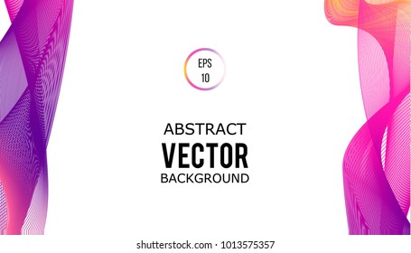 Abstract geometric background neon violet purple pink yellow wave. Modern business brochure, leaflet, flyer, cover, powerpoint layout template