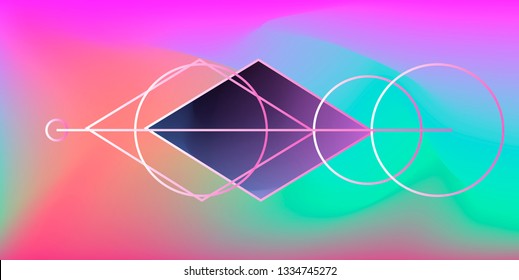 Abstract geometric background in neon vivid colors. Retrowave/synthwave style.