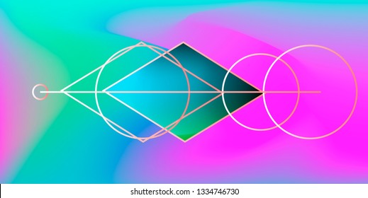 Abstract geometric background in neon vivid colors. Retrowave/synthwave style.
