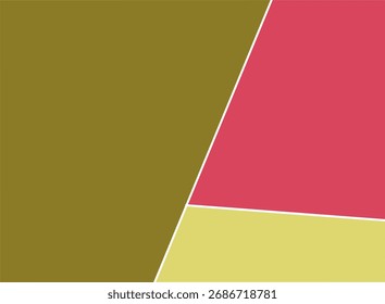 Abstract geometric background with olive green, red, and beige color blocks divided by white lines, modern minimalist design for art and decor concepts.
