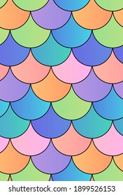 Abstract geometric background on a marine theme. Waves a multicolored pattern or squama texture. The texture of fish scales. Mermaid scales vector seamless pattern