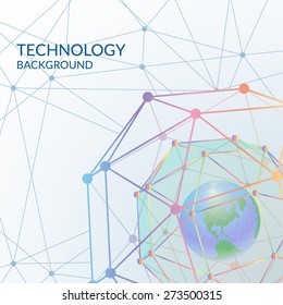 Abstract geometric background on the topic of technology, science, ecology or business.. You can use in design flyer, corporate report, presentation, advertising, marketing etc. Vector illustration.
