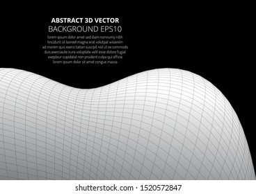 Abstract geometric background. Optical illusion of the material surface. 3D modeling of objects.