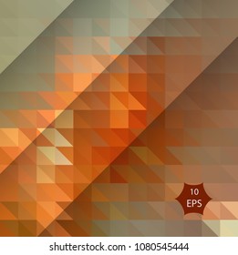 Abstract geometric background from orange triangles. Triangular design for your business. Creative geometric background in Origami style with gradient
