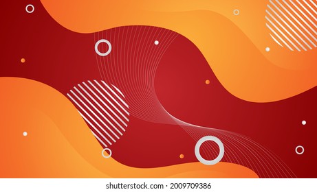 abstract geometric background with orange wavy shape