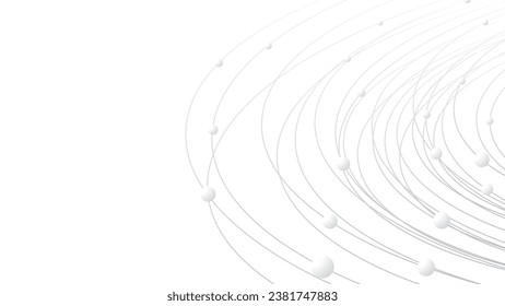 Abstract geometric background. Abstract orbit formed by simple rings and circles. Technology abstract background. Minimalist backdrop with copy space Vector