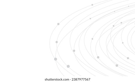 Abstract geometric background. Abstract orbit formed by simple rings and circles. Technology abstract background. Minimalist backdrop with copy space Vector