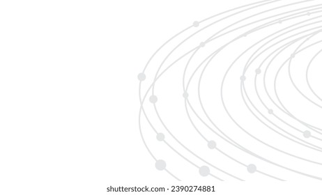 Abstract geometric background. Abstract orbit formed by simple rings and circles. Technology abstract background. Minimalist backdrop with copy space Vector