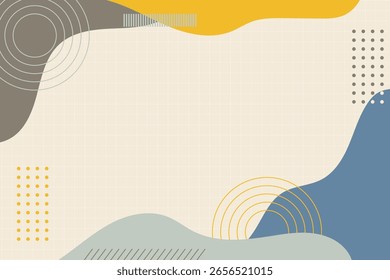 Abstrakter geometrischer Hintergrund mit organischen Formen und Retro-Linien