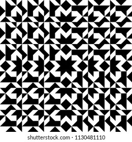  Abstract geometric background. Ornament. Black and white seamless pattern
