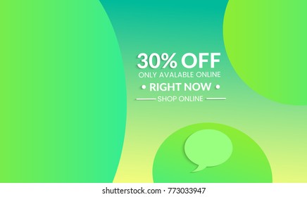 Abstract geometric background with ovals. Modern template for social media banner. Contemporary material design with realistic shadow over flat gradient background.