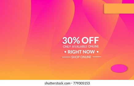 Abstract geometric background with ovals. Modern template for social media banner. Contemporary material design with realistic shadow over flat gradient background.