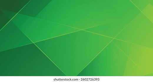 Abstract geometric background with overlapping green polygons and neon lines, creating a modern and futuristic digital design. Ideal for technology, innovation, and high-tech themes.