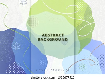 Abstract geometric background from overlapping round uneven shapes, twisted lines. Modern template for your design banner, flyer, cover. Vector illustration.
