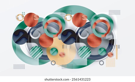 Abstract Geometric Background with Overlapping Transparent Shapes
