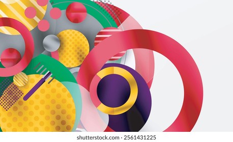 Abstract Geometric Background with Overlapping Transparent Shapes