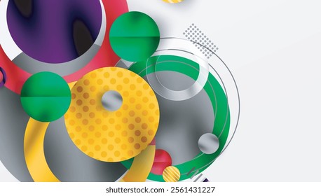 Abstract Geometric Background with Overlapping Transparent Shapes