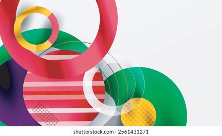 Abstract Geometric Background with Overlapping Transparent Shapes
