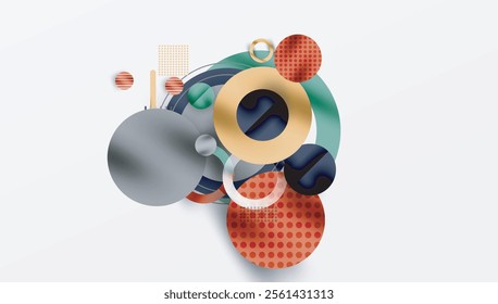 Abstract Geometric Background with Overlapping Transparent Shapes