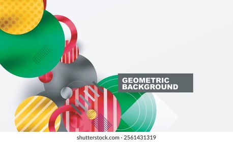 Abstract Geometric Background with Overlapping Transparent Shapes