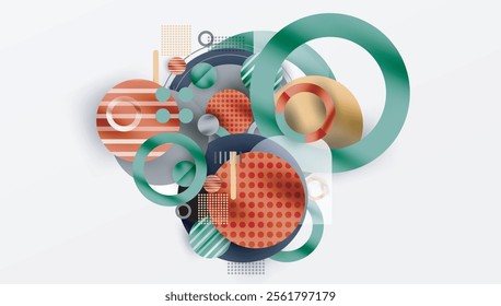Abstract Geometric Background with Overlapping Transparent Shapes