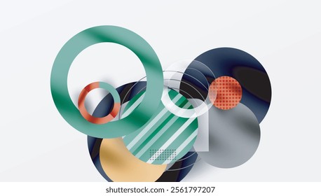 Abstract Geometric Background with Overlapping Transparent Shapes