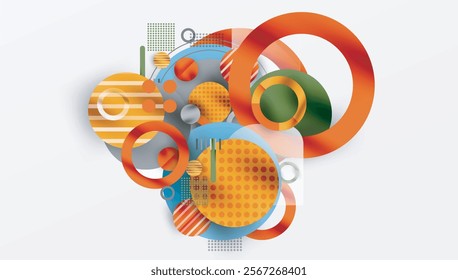 Abstract Geometric Background with Overlapping Transparent Shapes