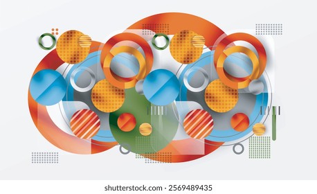 Abstract Geometric Background with Overlapping Transparent Shapes
