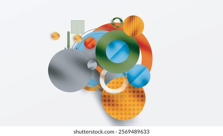Abstract Geometric Background with Overlapping Transparent Shapes