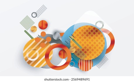 Abstract Geometric Background with Overlapping Transparent Shapes