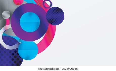 Abstract Geometric Background with Overlapping Transparent Shapes